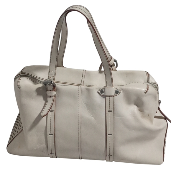 Olivia Harris Zip Closure Gun Metal Detail Satchel Handbag - Picture 3 of 12